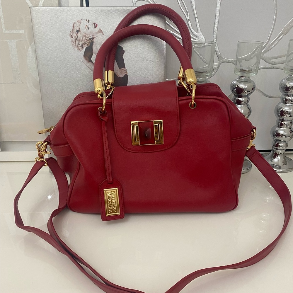 Red Badgley Mischka large handbag